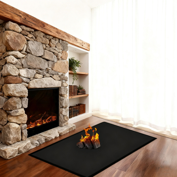 Covoraș pentru grătar, gril din silicon în 3 straturi, rotund și dreptunghiular, protecție ignifugă pentru podea de terasă