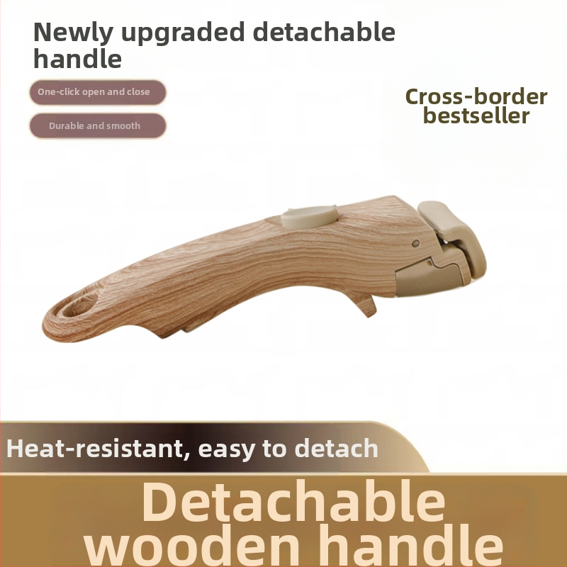 Odnímateľná drevená rukoväť pre hrnce a wok – univerzálne, s možnosťou tlače loga