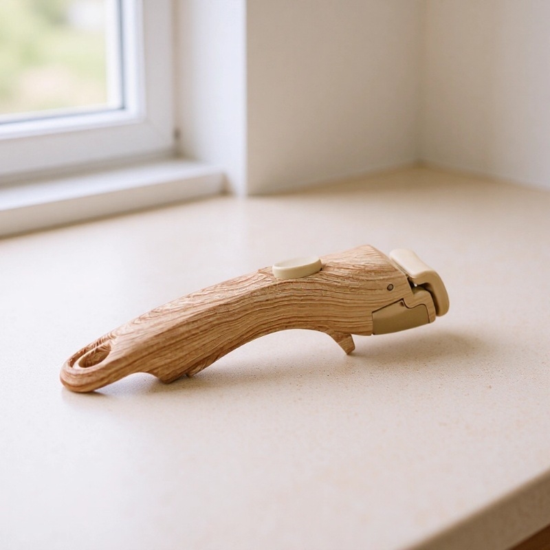 Mâner detașabil din lemn pentru oale și wokuri — universal, cu posibilitatea imprimării logo-ului