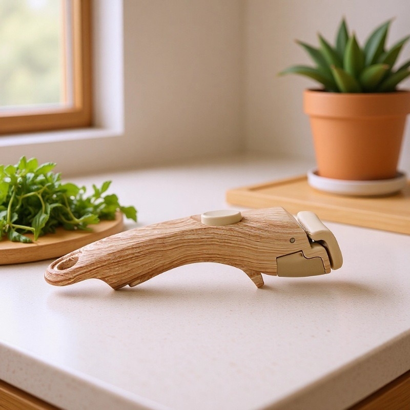 Mâner detașabil din lemn pentru oale și wokuri — universal, cu posibilitatea imprimării logo-ului