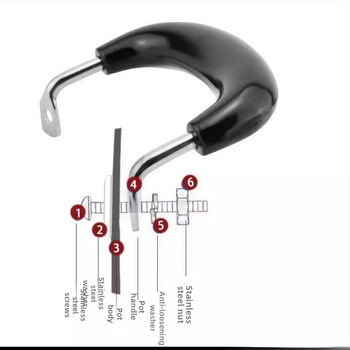 Rukoväť na panvicu, drevená, proti popáleniu, tepelne odolná, s dvomi otvormi pre liatinové panvice