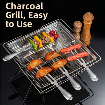 Tianqi 304 nerezová oceľ, vidlica na gril s tvarom U – hrubšia domáca vidlica na Mäso pre steaky a jahňacie stehno