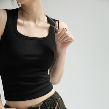 Γυναικείο αμάνικο τοπ, καλοκαίρι 2025, νέο μοντέλο, κατάλληλο για εσωτερική επένδυση, κρύβει τα πλαϊνά του στήθους, μονόχρωμο, φαρδύ λουράκι για το κάτω μέρος