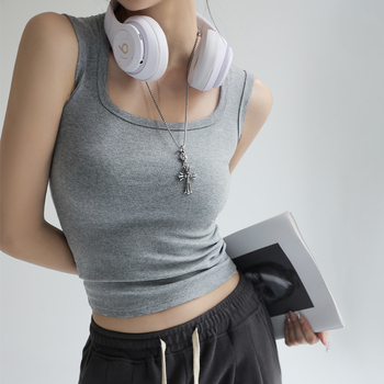 Γυναικείο αμάνικο τοπ, καλοκαίρι 2025, νέο μοντέλο, κατάλληλο για εσωτερική επένδυση, κρύβει τα πλαϊνά του στήθους, μονόχρωμο, φαρδύ λουράκι για το κάτω μέρος