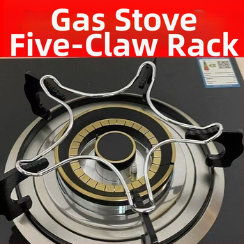 Nerezový univerzálny držiak na nádoby pre plynový varič, protisklzový; kompatibilný s wokom, polievkovým hrncom a mliečnym hrnčekom; dizajn s piatimi a štyrmi zubami