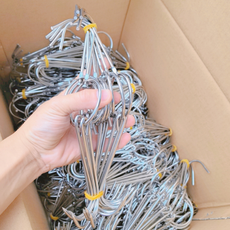 Ανοξείδωτος Γάντζος BBQ για το Ψήσιμο Πάπιας – Διπλός Γάντζος με Δαχτυλίδι, Επαναχρησιμοποιούμενη Κρεμάστρα Κρέατος στην Κουζίνα