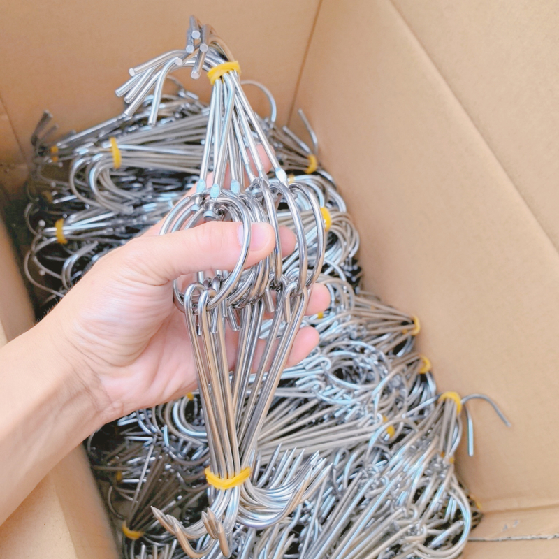 Ανοξείδωτος Γάντζος BBQ για το Ψήσιμο Πάπιας – Διπλός Γάντζος με Δαχτυλίδι, Επαναχρησιμοποιούμενη Κρεμάστρα Κρέατος στην Κουζίνα