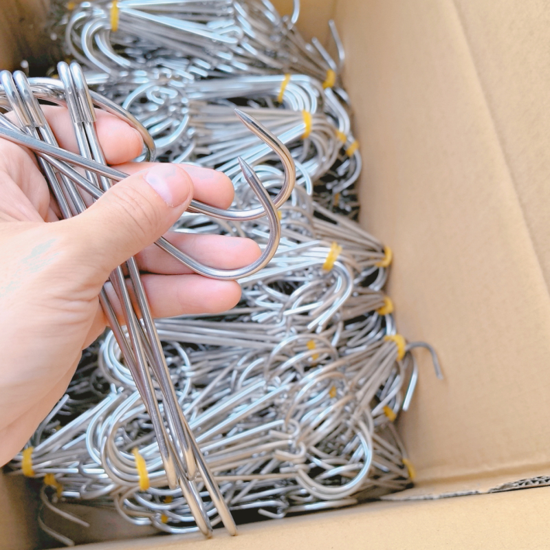 Ανοξείδωτος Γάντζος BBQ για το Ψήσιμο Πάπιας – Διπλός Γάντζος με Δαχτυλίδι, Επαναχρησιμοποιούμενη Κρεμάστρα Κρέατος στην Κουζίνα