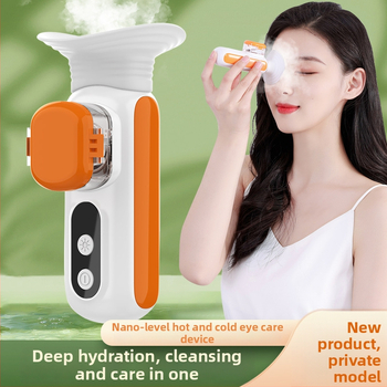 Ръчно устройство за очна грижа с нано спрей и топъл компрес, горещ/студен спрей, вградена батерия 500–800 mAh, до 1 час работа, мъгла под 10 сек, 3 скорости