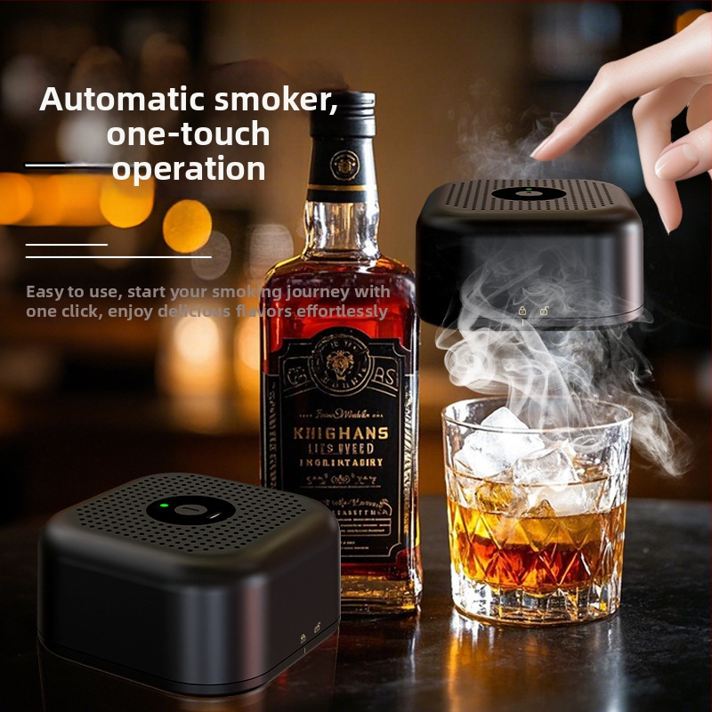 Qt Elektrický fajčiar na whiskey a koktejly – bar set, 6 dielov, plastové prevedenie, prémiová kvalita, spustenie 2025.3