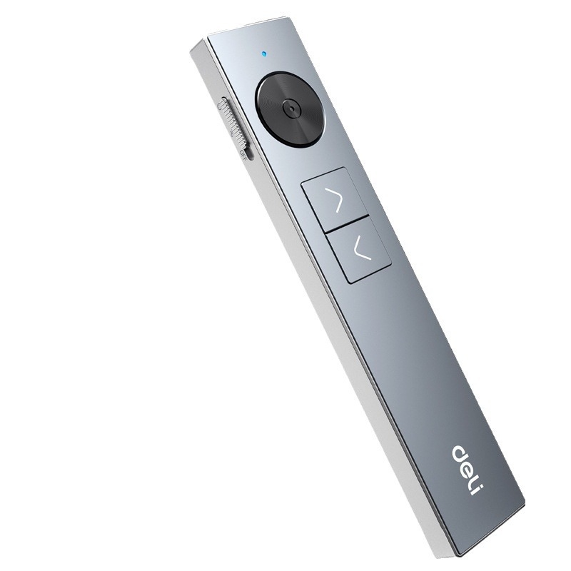 Deli 50682W Oldalfordító toll PPT távirányítóval, nagyító funkcióval, többfunkciós lézer toll, 200 m lézerhatótávolság, 650 nm hullámhossz, újratölthető Li-ion akkumulátor