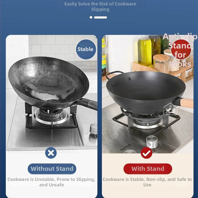 Držiak na plynový varič a vešiak na hrnce z liatiny, protišmykový povrch, univerzálny, model TY-608, zabudovaná montáž