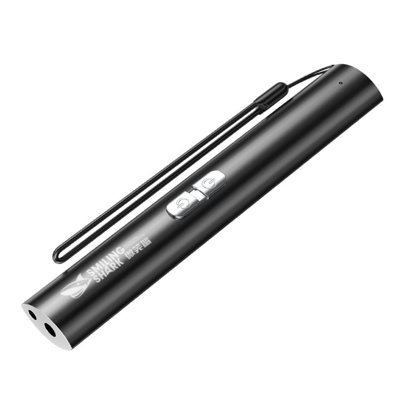 Smiling Shark Dvojnofunkcijsko ručno lasersko LED svjetiljka s indikatorom, punjiva, aluminijsko tijelo, LED, domet 100–200 m