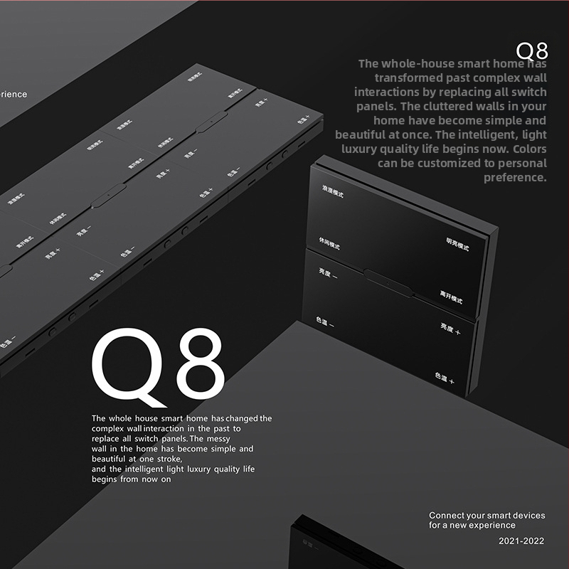 Zigbee bezdrôtový diaľkový spínač s ôsmimi tlačidlami pre stmavenie a scénami