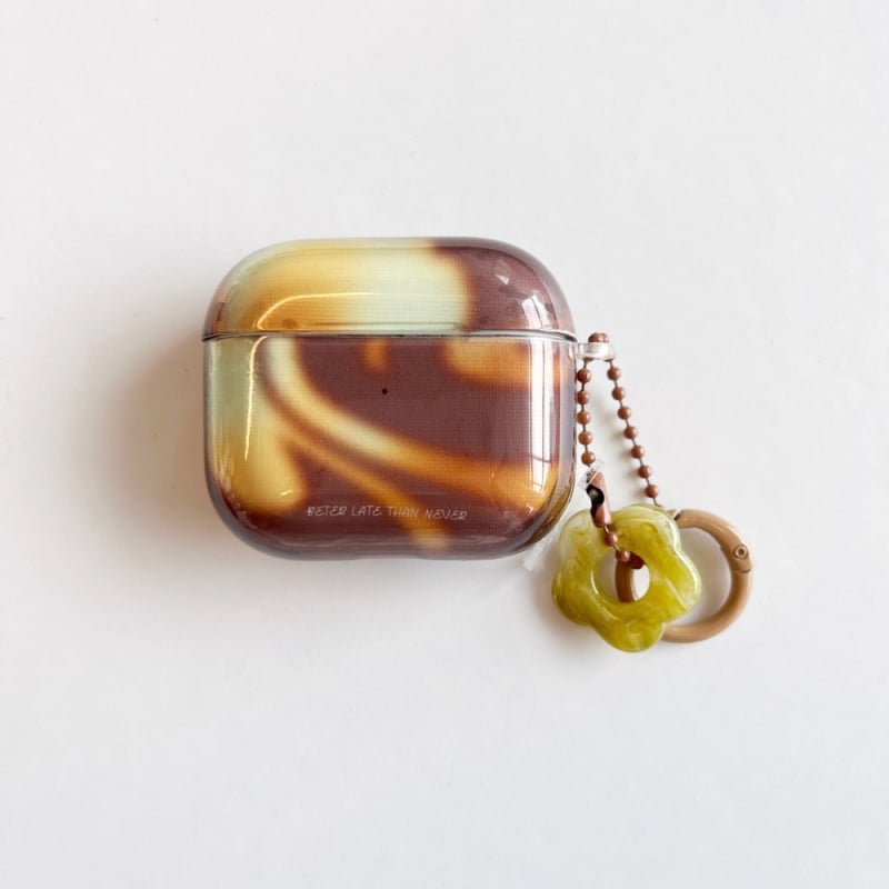 Silikonska futrola za AirPods, crno-bijeli agat šmudge, dizajn crtić privjeska, elektroplating završetak, kompatibilno s Apple AirPods 2/3 i 4. generacije/Pro 2