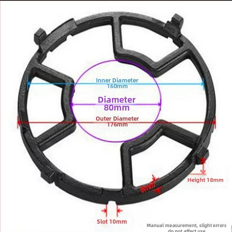 Držiak na plynovú varnú dosku, protišmykový držiak na hrnce a wok, model TY-919, liatina, priame uchytenie, hmotnosť približne 400 g, pôvod Shunde, Foshan