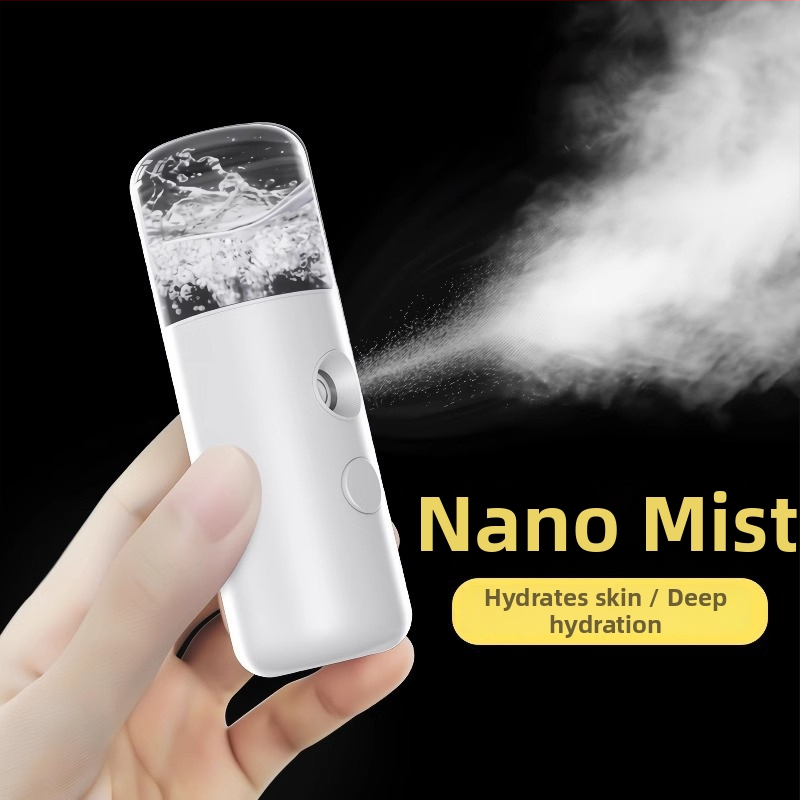 Ručné zariadenie na hydratáciu tváre s nano hmlou a prívodom kyslíka, horúci a studený výstrek, 3-stupňová regulácia
