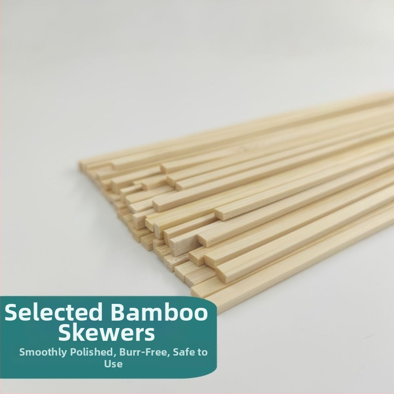 Ploché bambusové špízy na grilovanie, jednorazové, ručne vyrobené, DIY