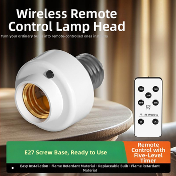 Suport lampă cu telecomandă infraroșu, wireless, priză E27 și întrerupător lampă pentru noptieră