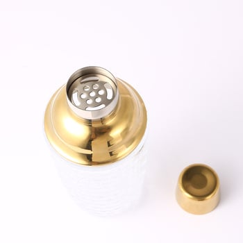 Rozsdamentes acél koktél shaker galvanizált fedéllel, modern minimalist dizájn, OPP csomagolás