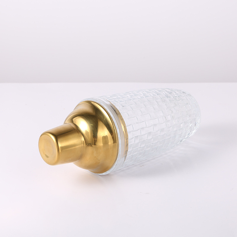 Rozsdamentes acél koktél shaker galvanizált fedéllel, modern minimalist dizájn, OPP csomagolás