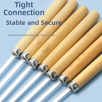 Nerezové oceľové špízy s drevenou rúčkou, opakovane použiteľné