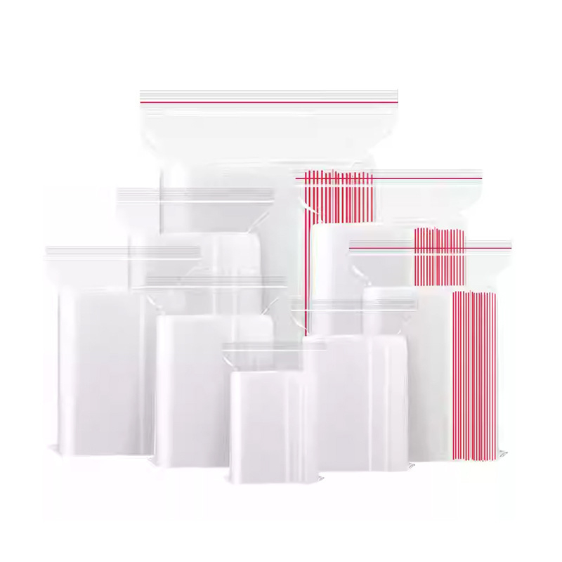 Átlátszó PE csomagoló tasak, önzáródó, zárási hossz 10–30 cm, kis alkatrészekhez