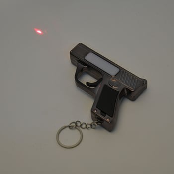 Hongjie fém mini kulcstartó lézeres zseblámpa - ABS műanyag, többfunkciós lámpa