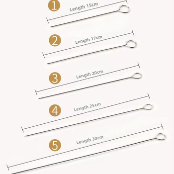 Nerezové oceľové grilovacie špízy na pečenie kačíc, kurčiat, mladého prasiatka a jahňacieho mäsa