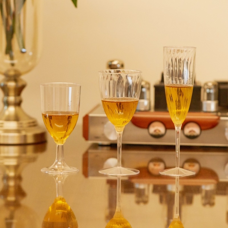 Jednokratna čaša goblet za šampanjac i crno vino, plastična, 201–300 ml, za kućnu upotrebu