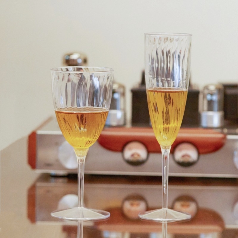 Jednokratna čaša goblet za šampanjac i crno vino, plastična, 201–300 ml, za kućnu upotrebu