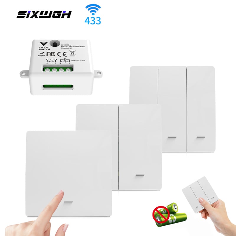 Intrerupător wireless cu telecomandă RF433 pentru uz casnic, 50/60 Hz, de la -20°C la 50°C