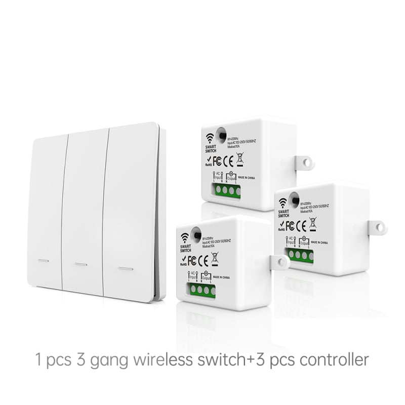 Intrerupător wireless cu telecomandă RF433 pentru uz casnic, 50/60 Hz, de la -20°C la 50°C