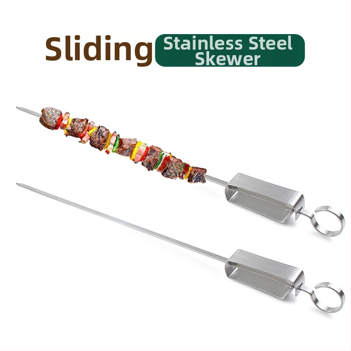 Hongxin nerezové grilovacie špízy - opakovane použiteľné ploché špízy, štýl mládeže