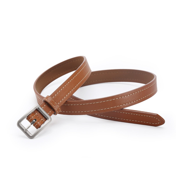 Traka od umjetne kože s kopčom od legure, kopča s iglom, širina 2-4 cm, dizajn s bijelom linijom i kvadratnom kopčom, korejski modni stil