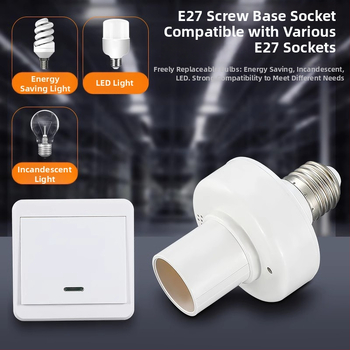 Intrerupător de lumină cu telecomandă, pentru soclu E27, control wireless, montaj ușor, fără cabluri