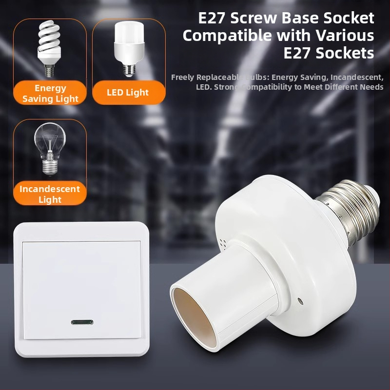 Intrerupător de lumină cu telecomandă, pentru soclu E27, control wireless, montaj ușor, fără cabluri