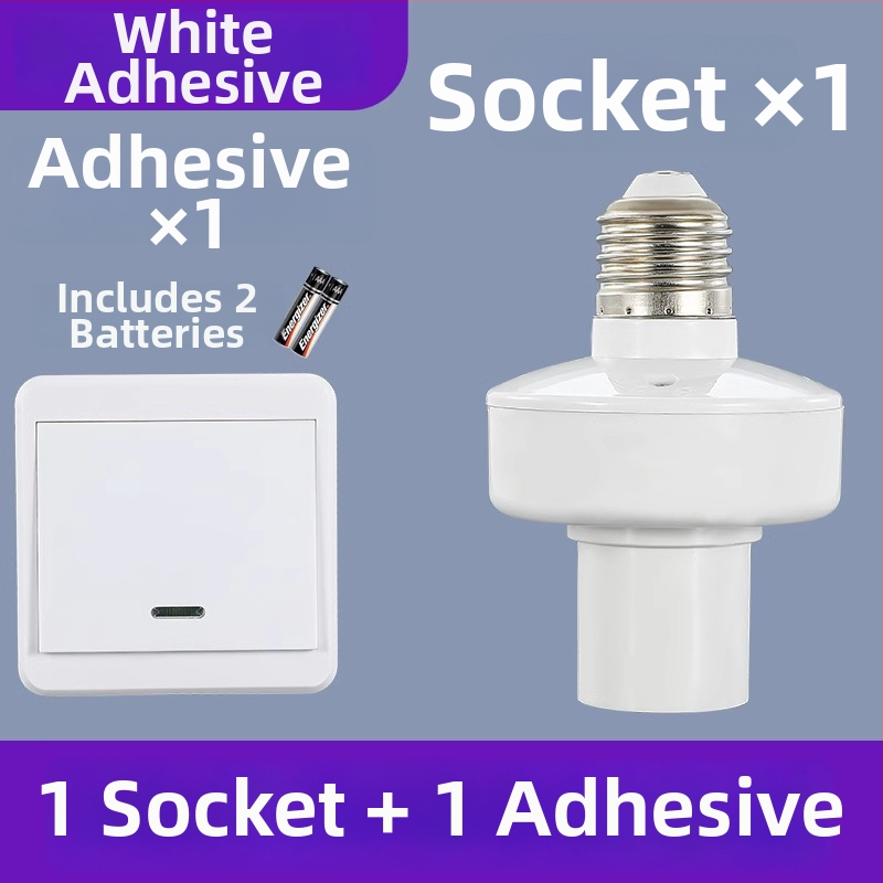 Intrerupător de lumină cu telecomandă, pentru soclu E27, control wireless, montaj ușor, fără cabluri