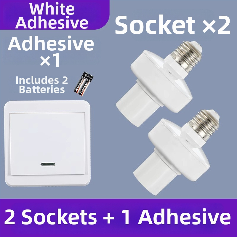 Intrerupător de lumină cu telecomandă, pentru soclu E27, control wireless, montaj ușor, fără cabluri