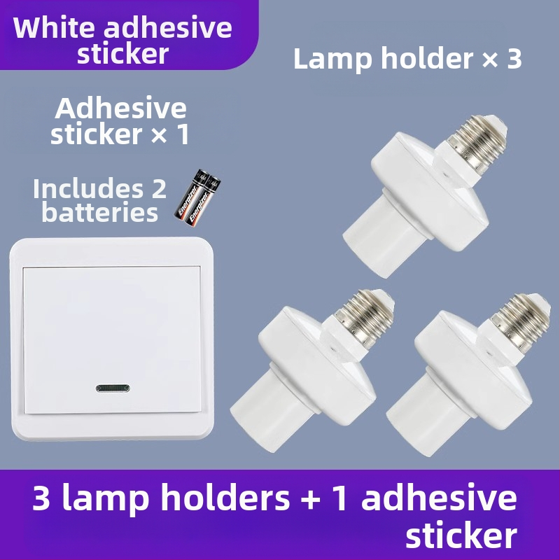 Intrerupător de lumină cu telecomandă, pentru soclu E27, control wireless, montaj ușor, fără cabluri