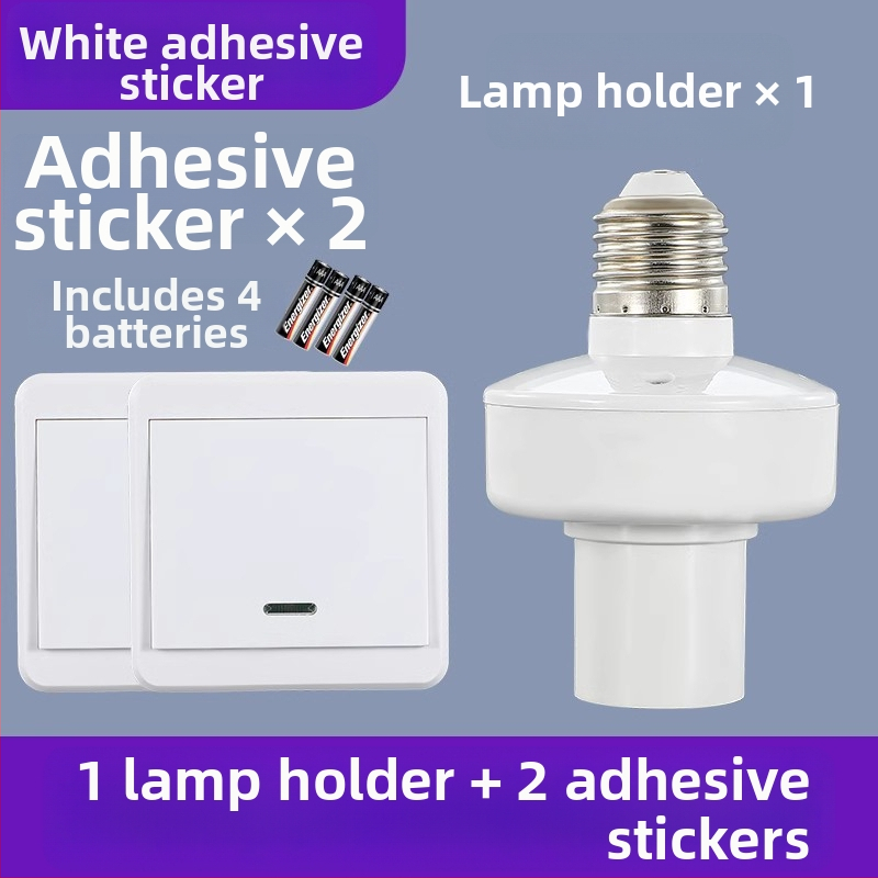 Intrerupător de lumină cu telecomandă, pentru soclu E27, control wireless, montaj ușor, fără cabluri