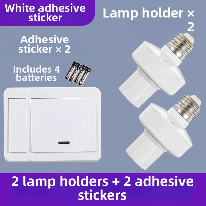 Intrerupător de lumină cu telecomandă, pentru soclu E27, control wireless, montaj ușor, fără cabluri