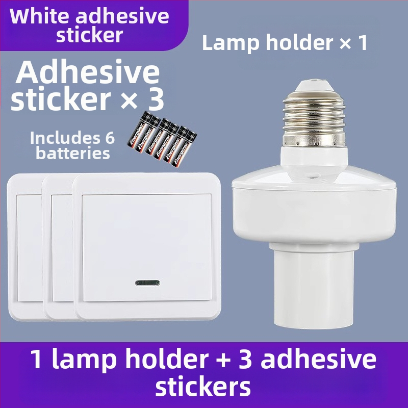 Intrerupător de lumină cu telecomandă, pentru soclu E27, control wireless, montaj ușor, fără cabluri