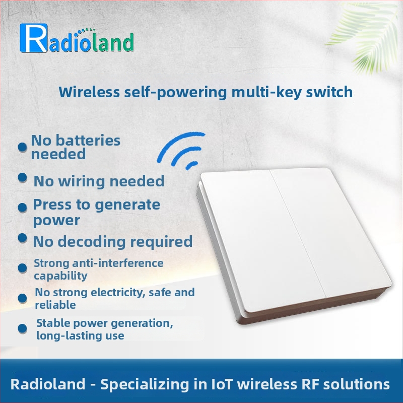 Bezdrôtové diaľkové ovládanie s generovanou energiou a RF riadením, určené pre priemyselné senzorové systémy a inteligentný dom, bezdrôtový zvonček na dvere (bez batérií)