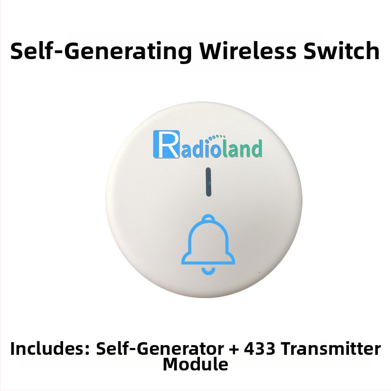 Bezdrôtové diaľkové ovládanie s generovanou energiou a RF riadením, určené pre priemyselné senzorové systémy a inteligentný dom, bezdrôtový zvonček na dvere (bez batérií)