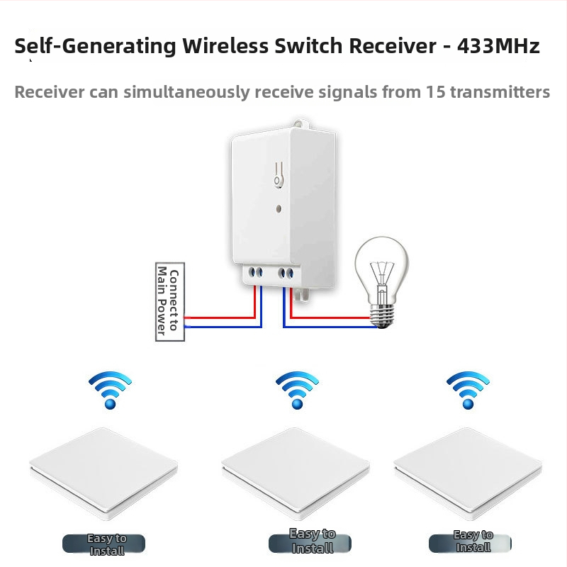 Bezdrôtové diaľkové ovládanie s generovanou energiou a RF riadením, určené pre priemyselné senzorové systémy a inteligentný dom, bezdrôtový zvonček na dvere (bez batérií)