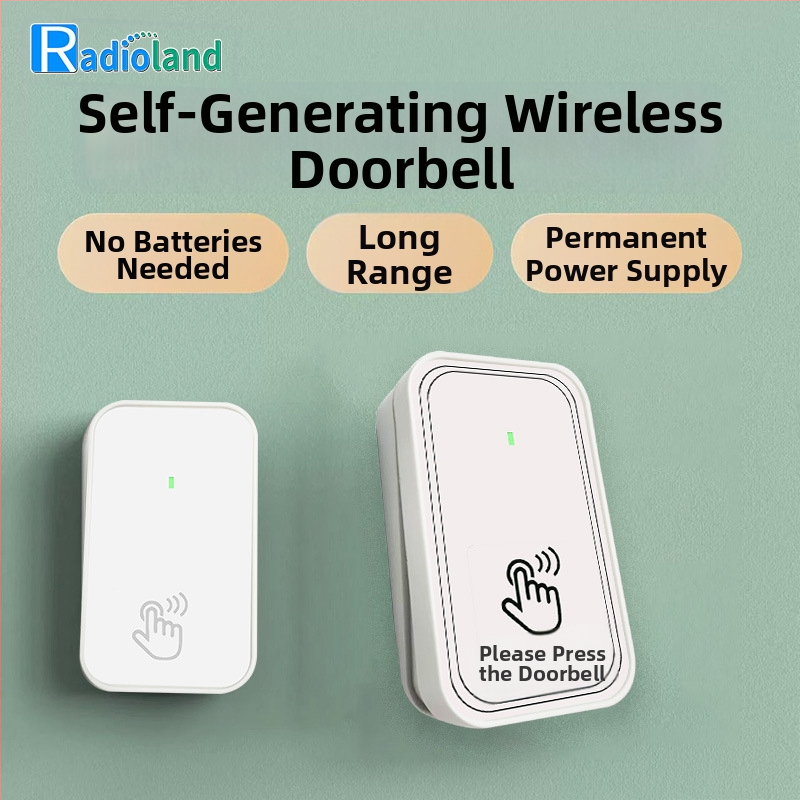 Bezdrôtové diaľkové ovládanie s generovanou energiou a RF riadením, určené pre priemyselné senzorové systémy a inteligentný dom, bezdrôtový zvonček na dvere (bez batérií)