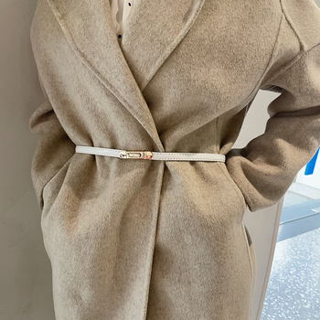 Ženski pojas od PU kože, tanak, širina <2 cm, kopča od legure, zatvaranje kopčom, stil Fresh and Sweet