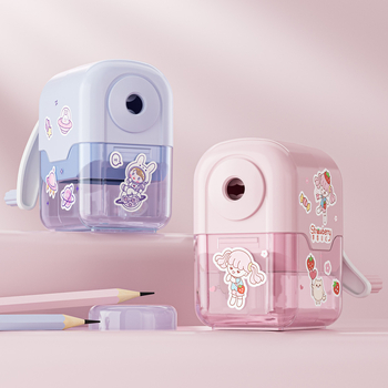 Oštrilica za olovke s automatskim rotirajućim valjkom, plastično kućište, geometrijski oblik, model 627, 90 g, Unisex