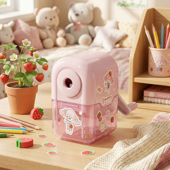 Oštrilica za olovke s automatskim rotirajućim valjkom, plastično kućište, geometrijski oblik, model 627, 90 g, Unisex